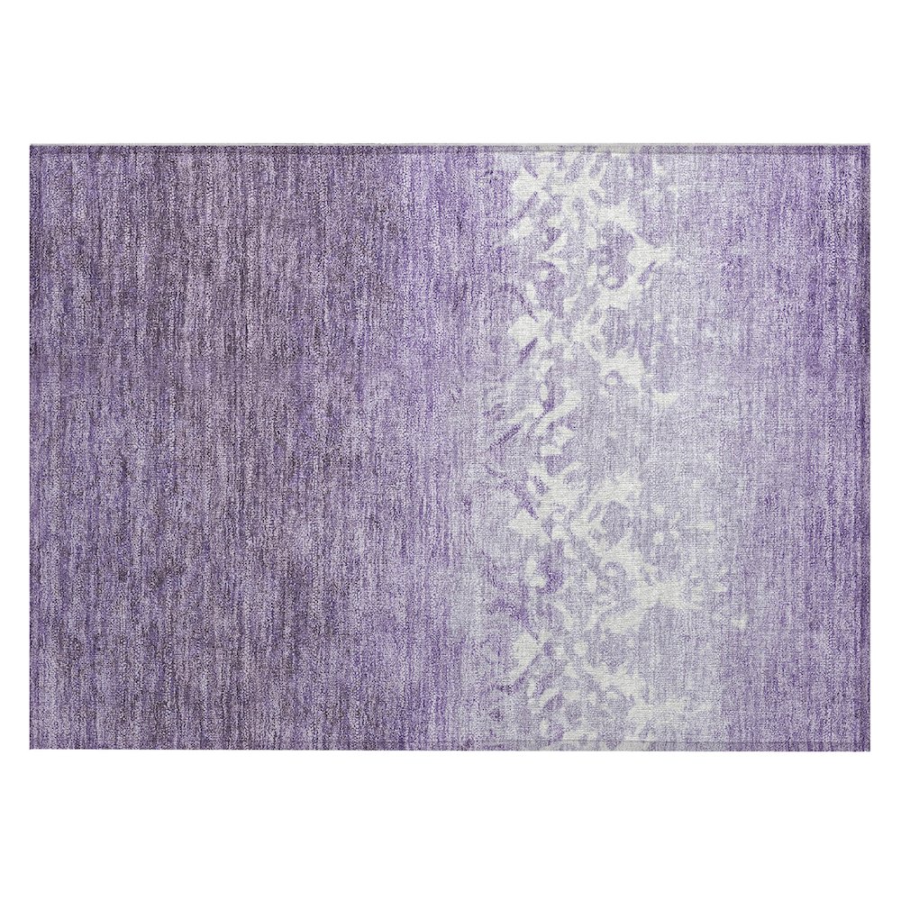 Machine Washable Indoor/Outdoor Chantille Purple 1'8" x 2'6" Rug. Picture 1