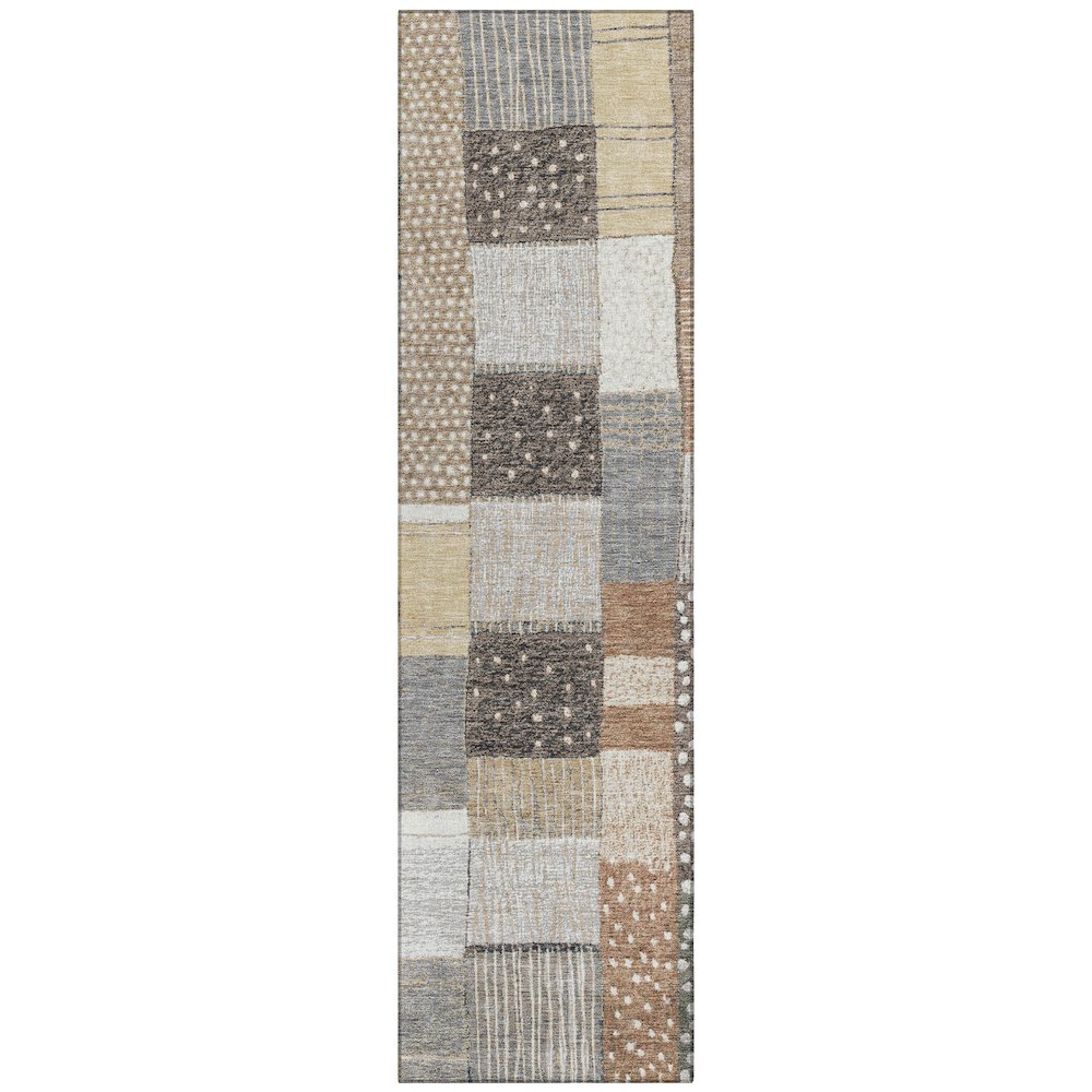 Machine Washable Indoor/Outdoor Chantille Brown 2'3" x 7'6" Runner Rug. Picture 1