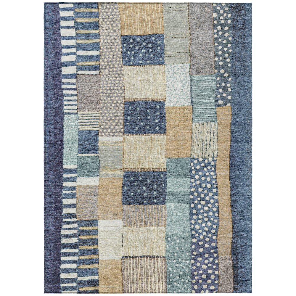Machine Washable Indoor/Outdoor Chantille Navy 2'6" x 3'10" Rug. Picture 1