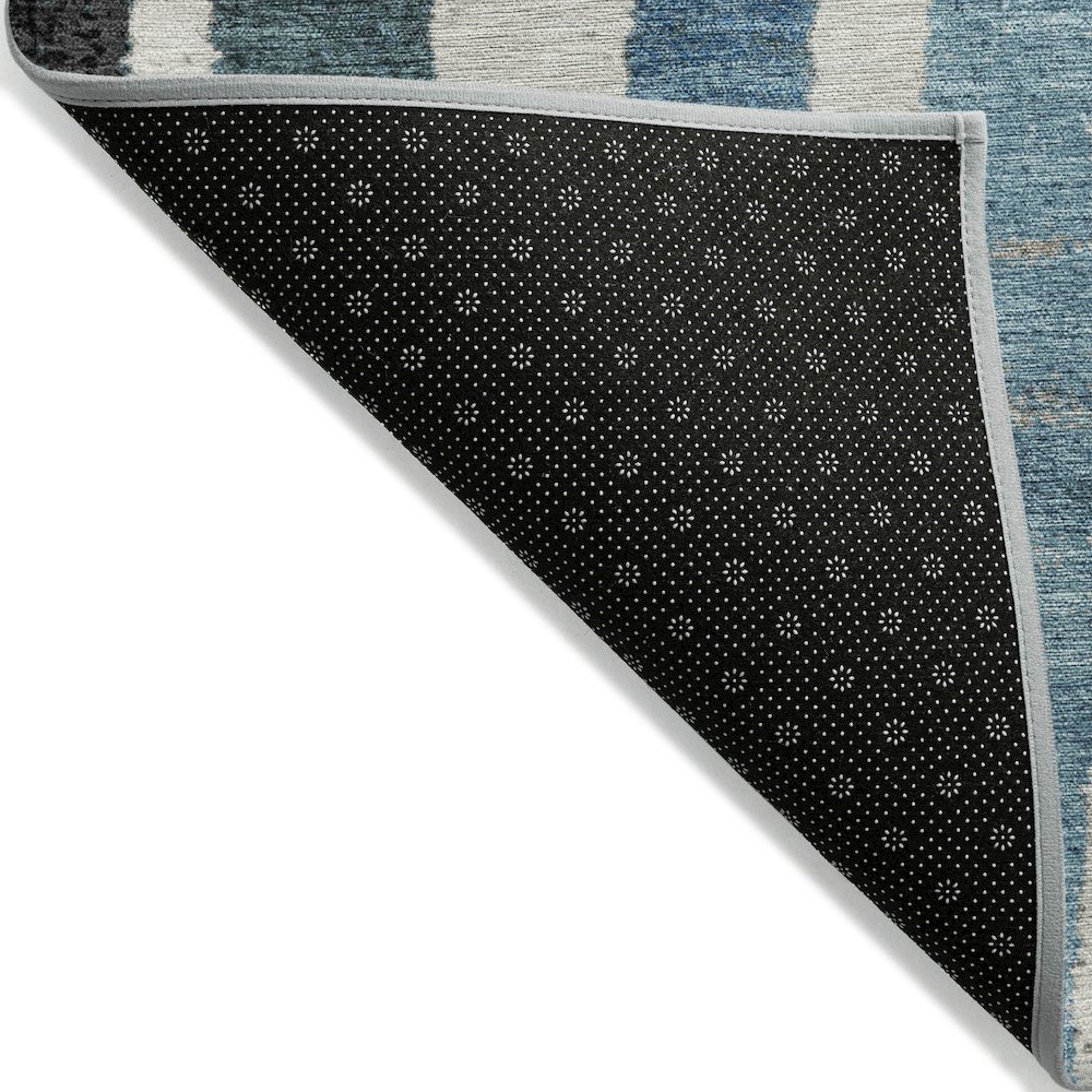 Machine Washable Indoor/Outdoor Chantille Black 1'8" x 2'6" Rug. Picture 2