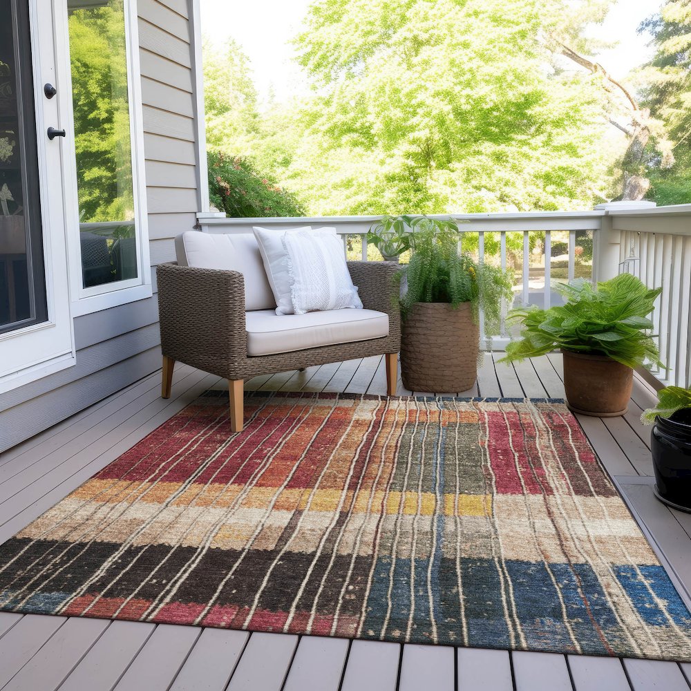 Machine Washable Indoor/Outdoor Chantille Beige 2'6" x 3'10" Rug. Picture 8