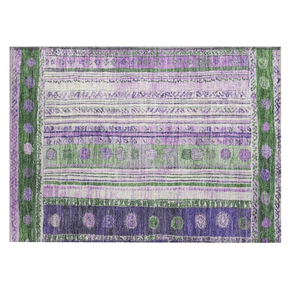 Machine Washable Indoor/Outdoor Chantille Green 1'8" x 2'6" Rug. Picture 1