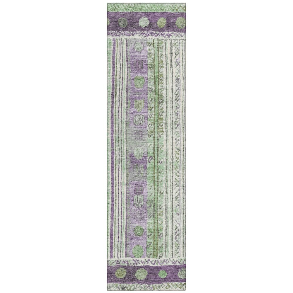 Machine Washable Indoor/Outdoor Chantille Purple 2'3" x 7'6" Runner Rug. Picture 1