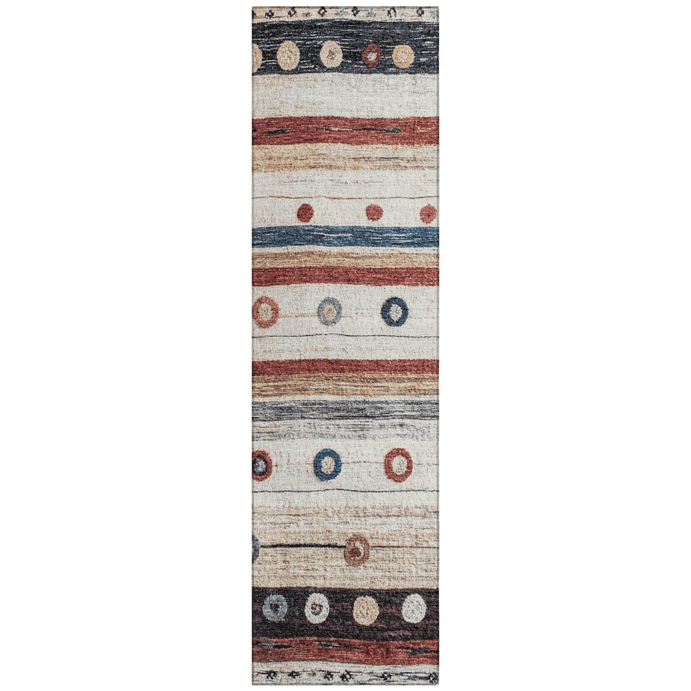 Machine Washable Indoor/Outdoor Chantille Beige 2'3" x 7'6" Runner Rug. Picture 1