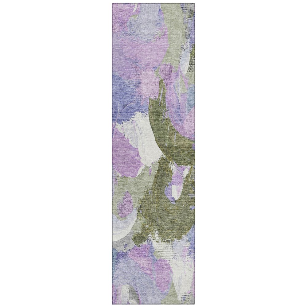 Machine Washable Indoor/Outdoor Chantille Lavender 2'3" x 7'6" Runner Rug. Picture 1