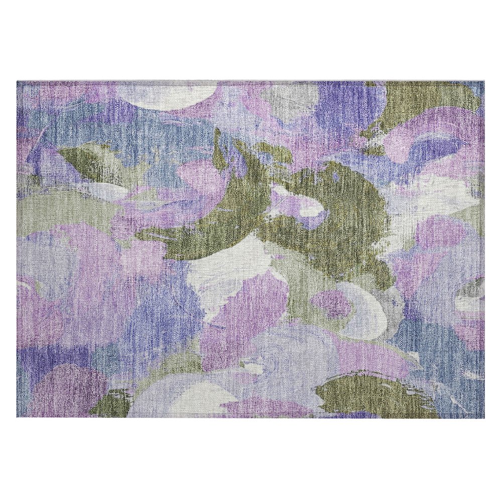 Machine Washable Indoor/Outdoor Chantille Lavender 1'8" x 2'6" Rug. Picture 1