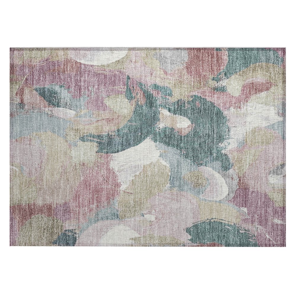 Machine Washable Indoor/Outdoor Chantille Mauve 1'8" x 2'6" Rug. Picture 1