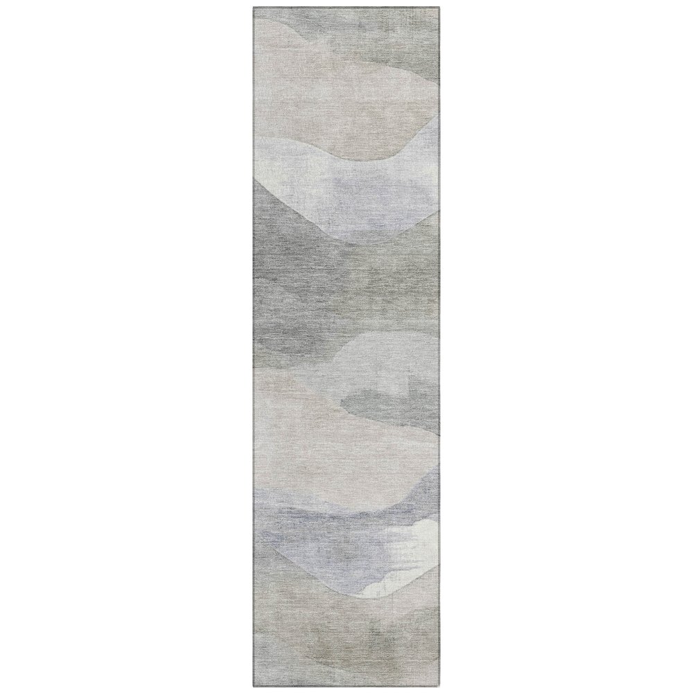 Machine Washable Indoor/Outdoor Chantille Beige 2'3" x 7'6" Runner Rug. Picture 1