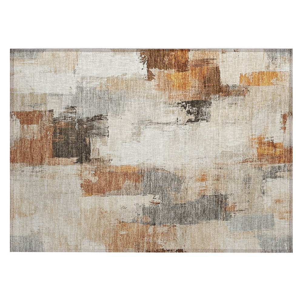 Machine Washable Indoor/Outdoor Chantille Ivory 1'8" x 2'6" Rug. Picture 1