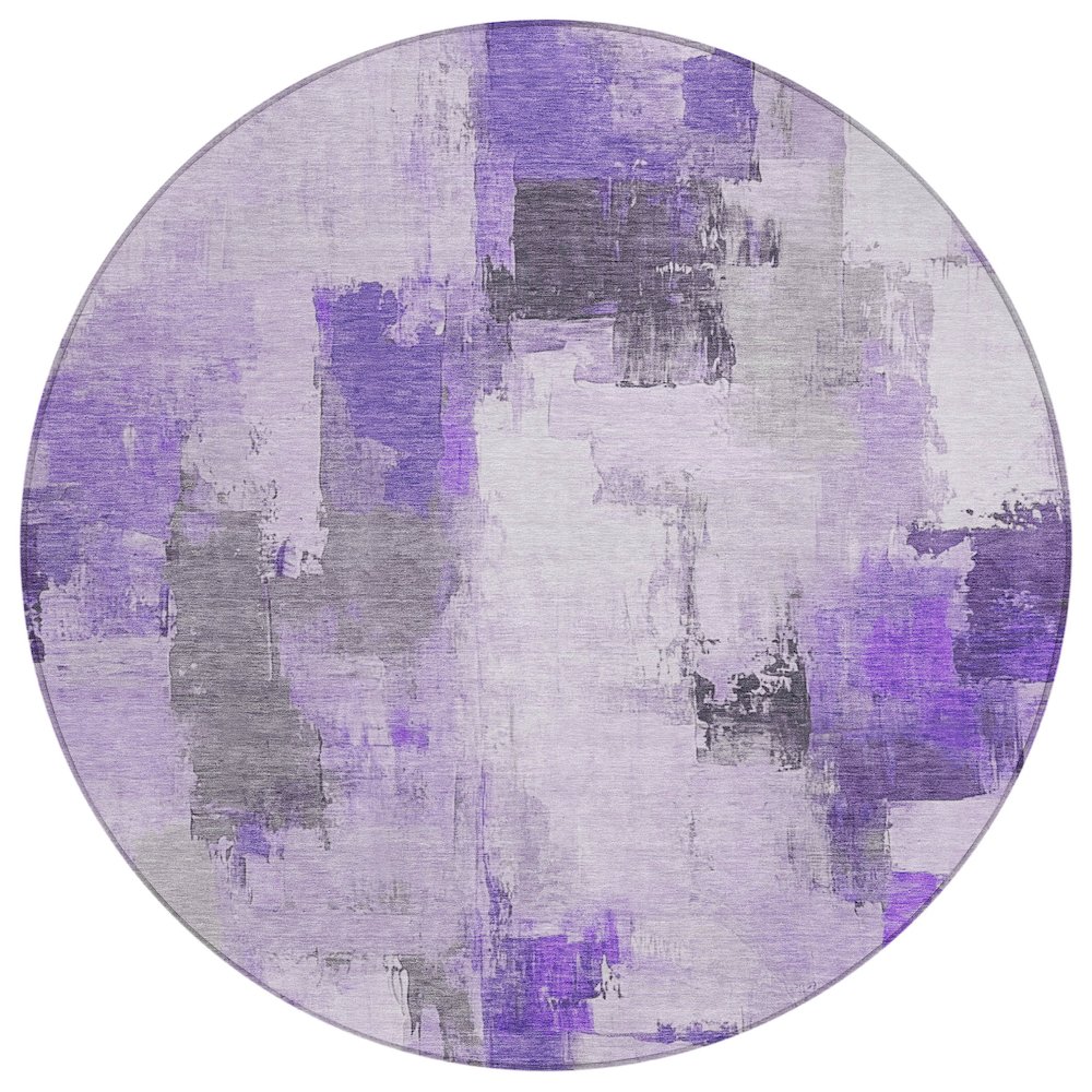 Machine Washable Indoor/Outdoor Chantille Lavender 8' x 8' Round Rug. Picture 1
