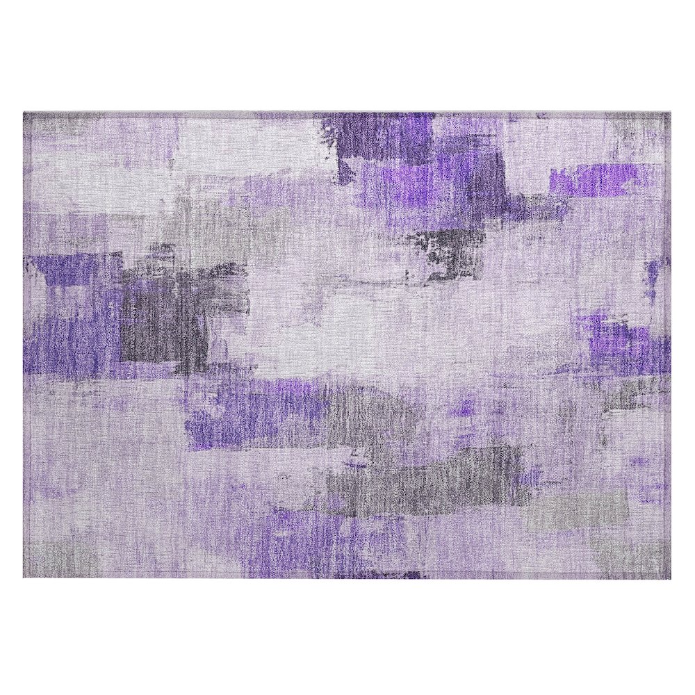 Machine Washable Indoor/Outdoor Chantille Lavender 1'8" x 2'6" Rug. Picture 1