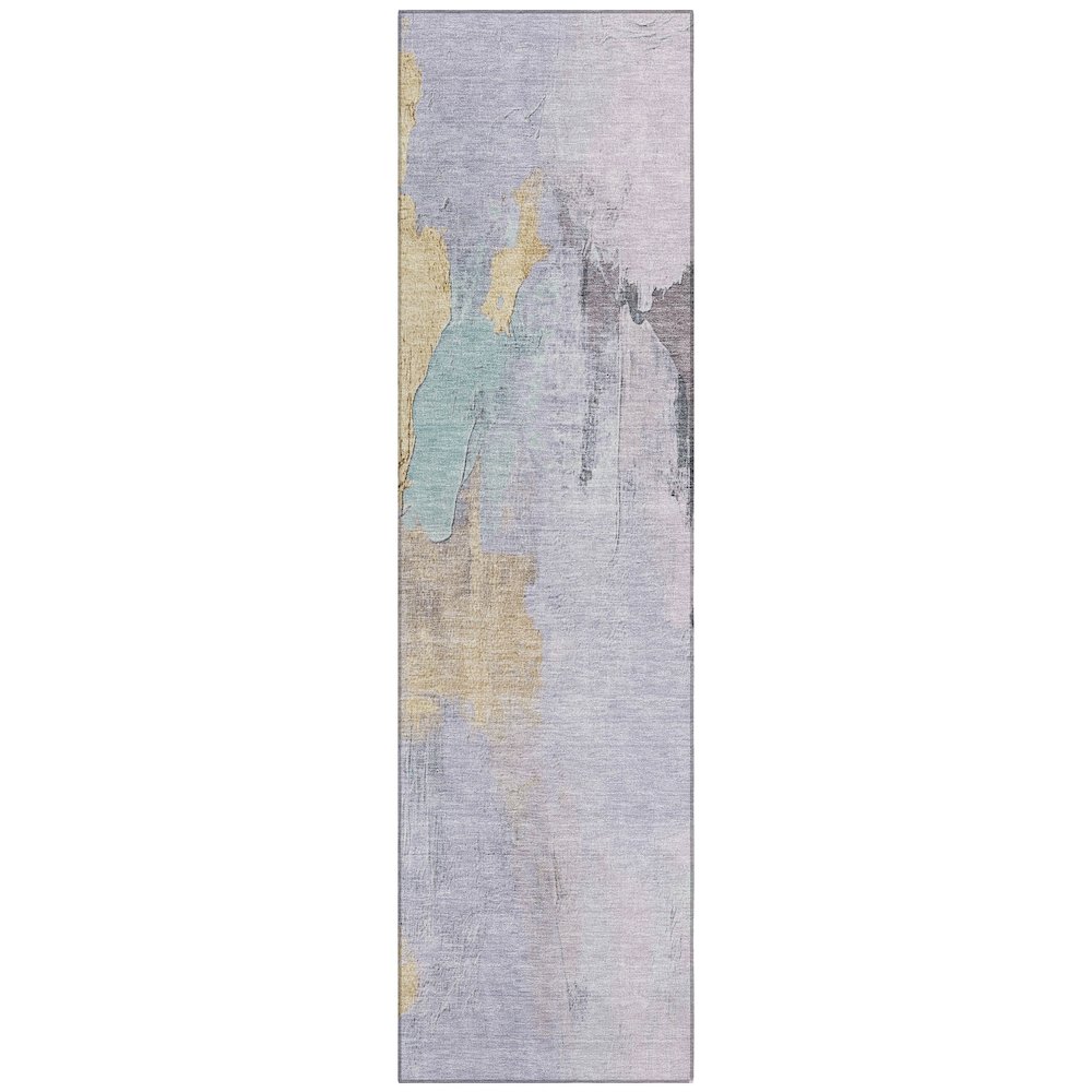 Machine Washable Indoor/Outdoor Chantille Lavender 2'3" x 7'6" Runner Rug. Picture 1