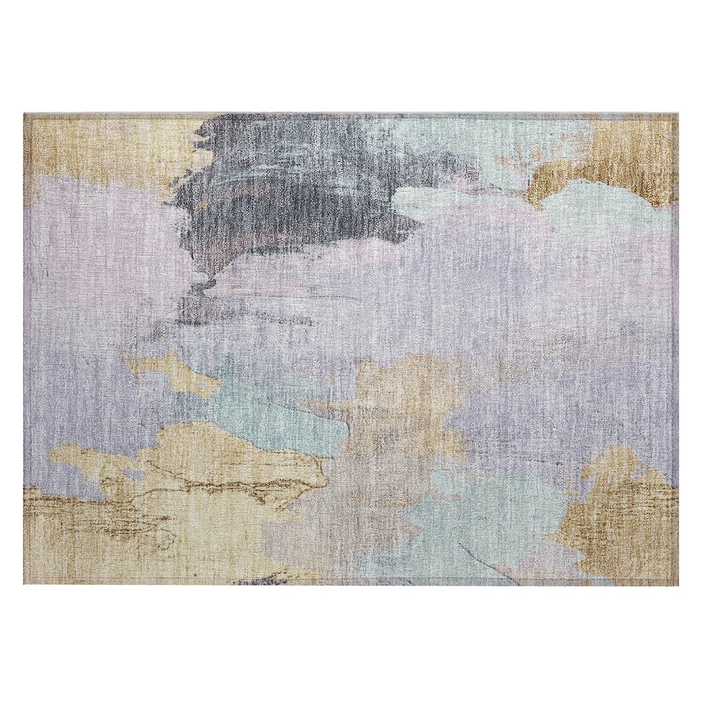 Machine Washable Indoor/Outdoor Chantille Lavender 1'8" x 2'6" Rug. Picture 1