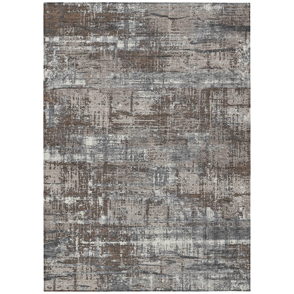 Machine Washable Indoor/Outdoor Chantille Brown 2'6" x 3'10" Rug. Picture 1