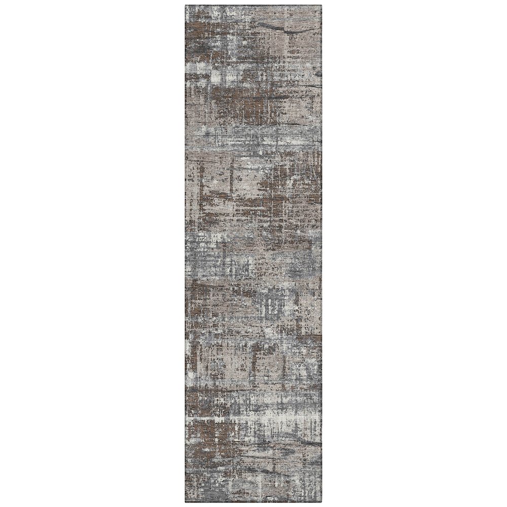 Machine Washable Indoor/Outdoor Chantille Brown 2'3" x 7'6" Runner Rug. Picture 1