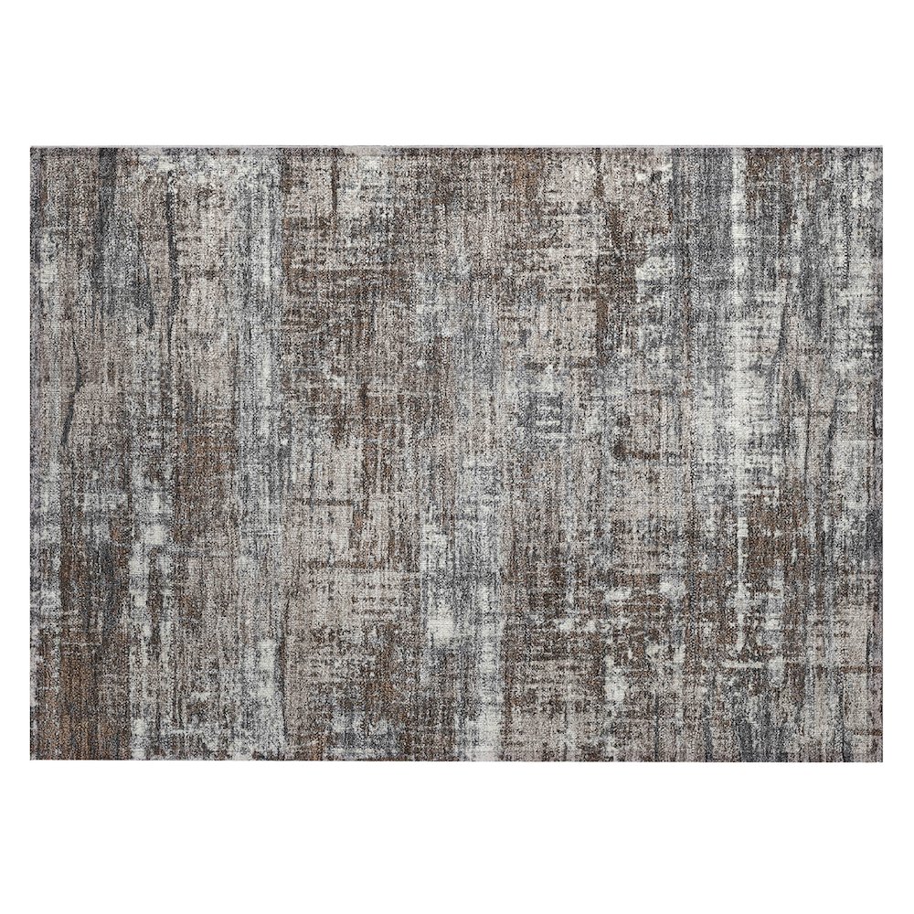 Machine Washable Indoor/Outdoor Chantille Brown 1'8" x 2'6" Rug. Picture 1