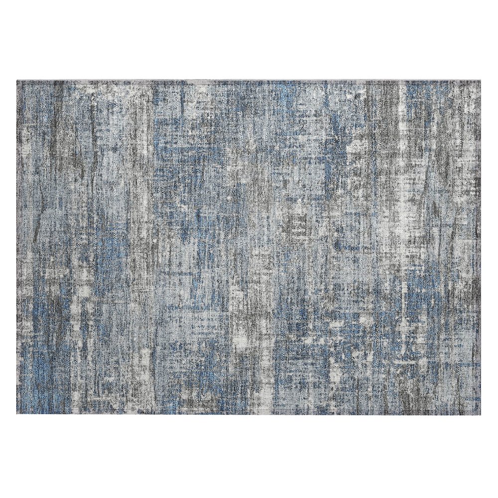 Machine Washable Indoor/Outdoor Chantille Denim 1'8" x 2'6" Rug. Picture 1