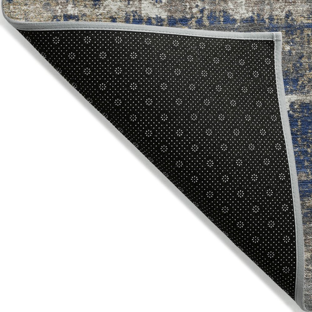 Machine Washable Indoor/Outdoor Chantille Navy 1'8" x 2'6" Rug. Picture 2