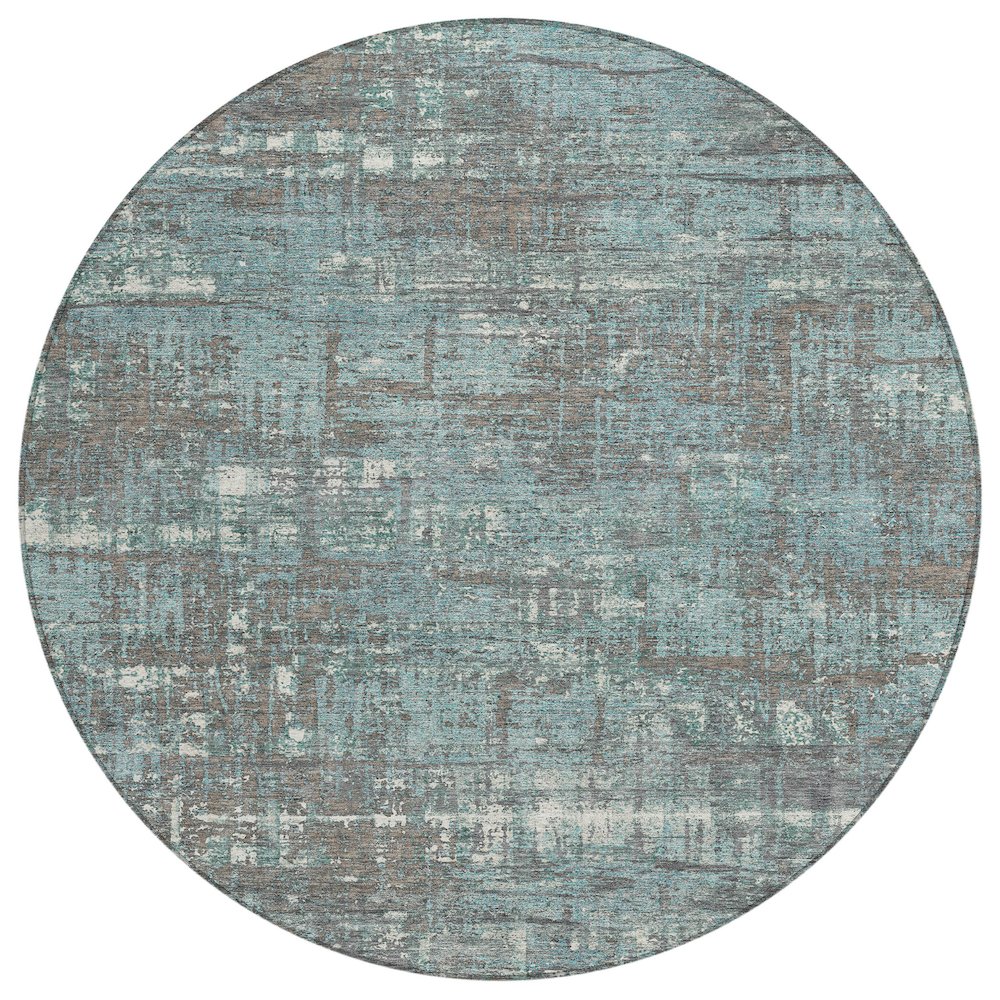 Machine Washable Indoor/Outdoor Chantille Taupe 8' x 8' Round Rug. Picture 1