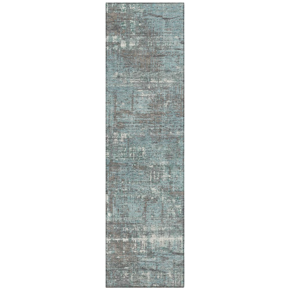Machine Washable Indoor/Outdoor Chantille Taupe 2'3" x 7'6" Runner Rug. Picture 1