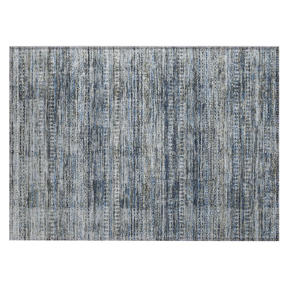 Machine Washable Indoor/Outdoor Chantille Denim 1'8" x 2'6" Rug. Picture 1