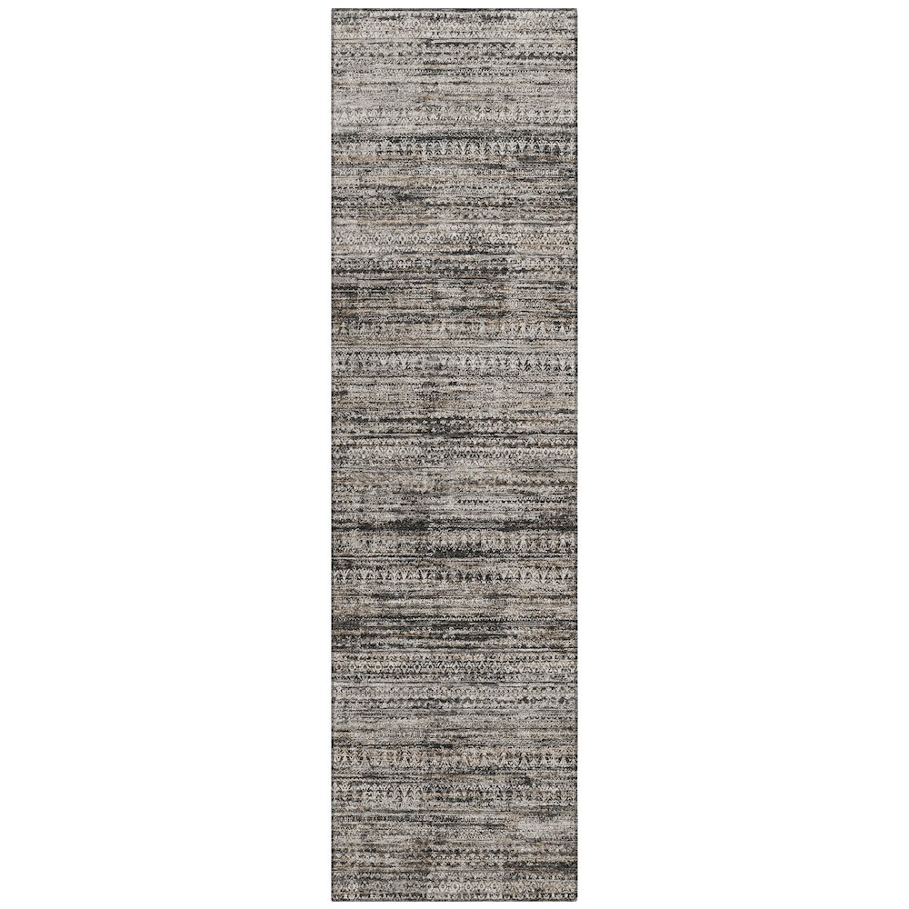Machine Washable Indoor/Outdoor Chantille Taupe 2'3" x 7'6" Runner Rug. Picture 1