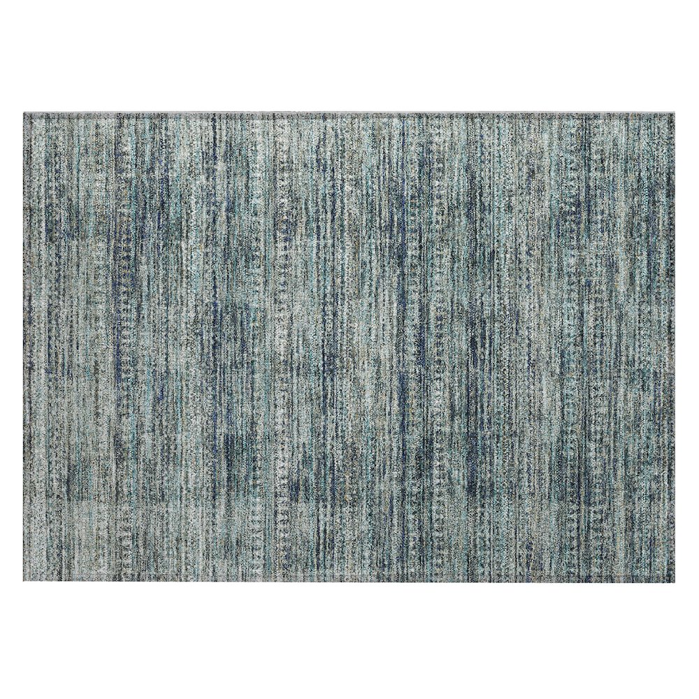 Machine Washable Indoor/Outdoor Chantille Teal 1'8" x 2'6" Rug. Picture 1