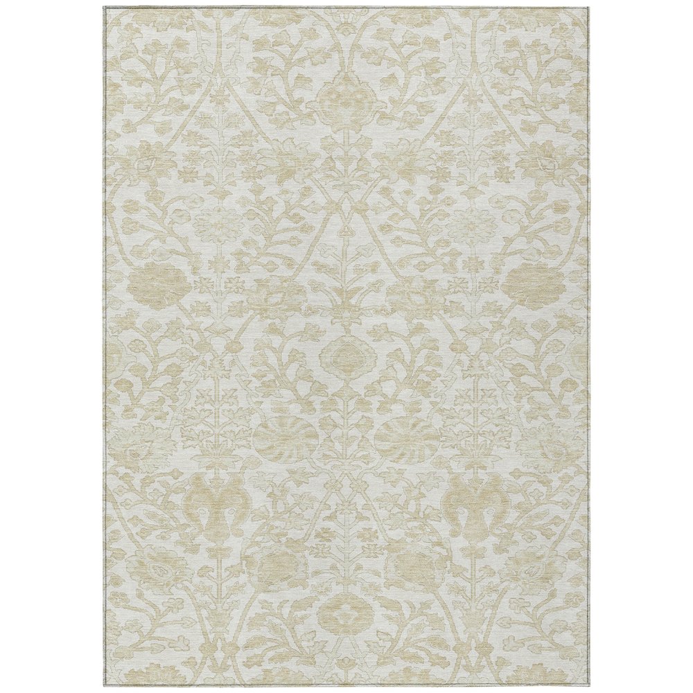 Machine Washable Indoor/Outdoor Chantille Ivory 2'6" x 3'10" Rug. Picture 1