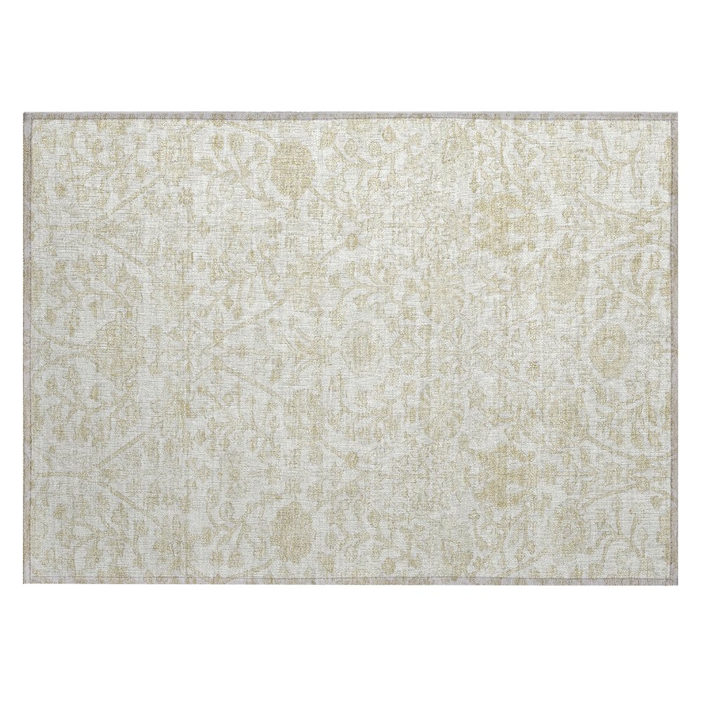 Machine Washable Indoor/Outdoor Chantille Ivory 1'8" x 2'6" Rug. Picture 1