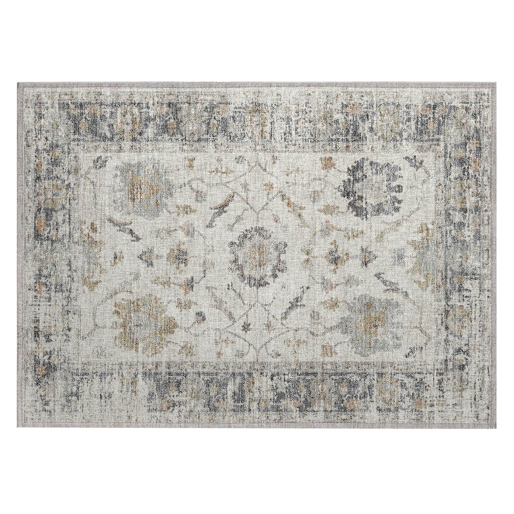 Machine Washable Indoor/Outdoor Chantille Ivory 1'8" x 2'6" Rug. Picture 1