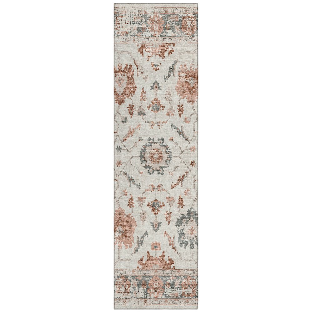 Machine Washable Indoor/Outdoor Chantille Linen 2'3" x 7'6" Runner Rug. Picture 1