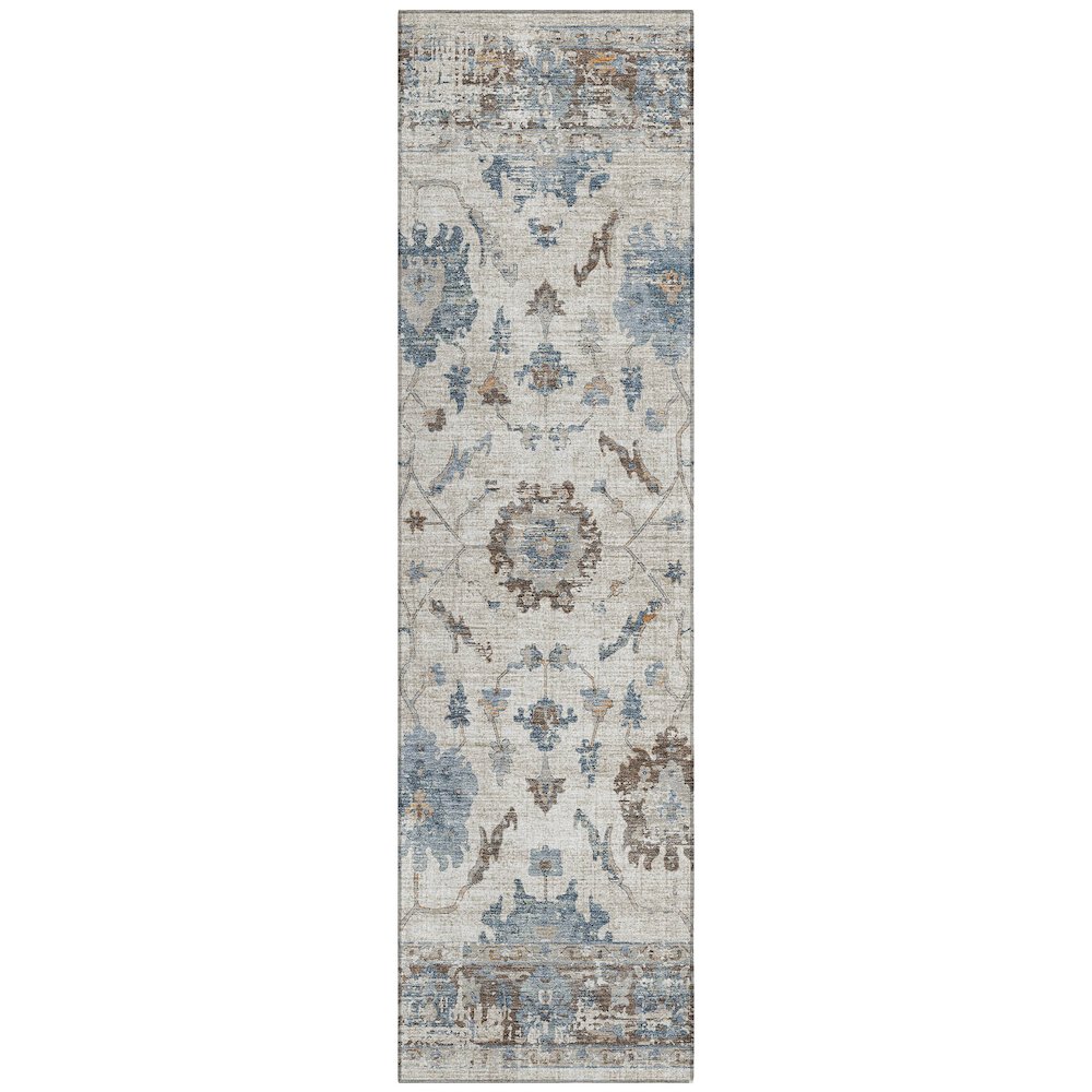 Machine Washable Indoor/Outdoor Chantille Putty 2'3" x 7'6" Runner Rug. Picture 1