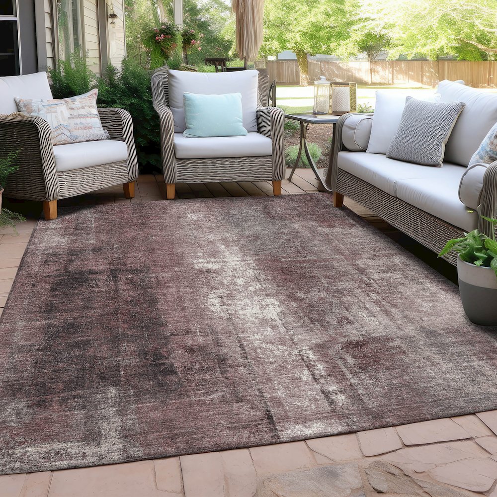 Machine Washable Indoor/Outdoor Chantille Blush 2'6" x 3'10" Rug. Picture 7