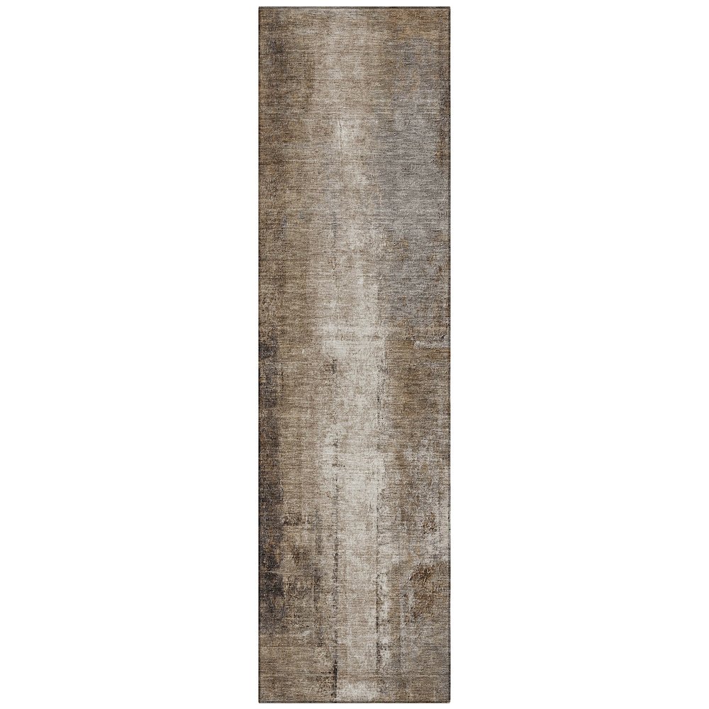 Machine Washable Indoor/Outdoor Chantille Brown 2'3" x 7'6" Runner Rug. Picture 1