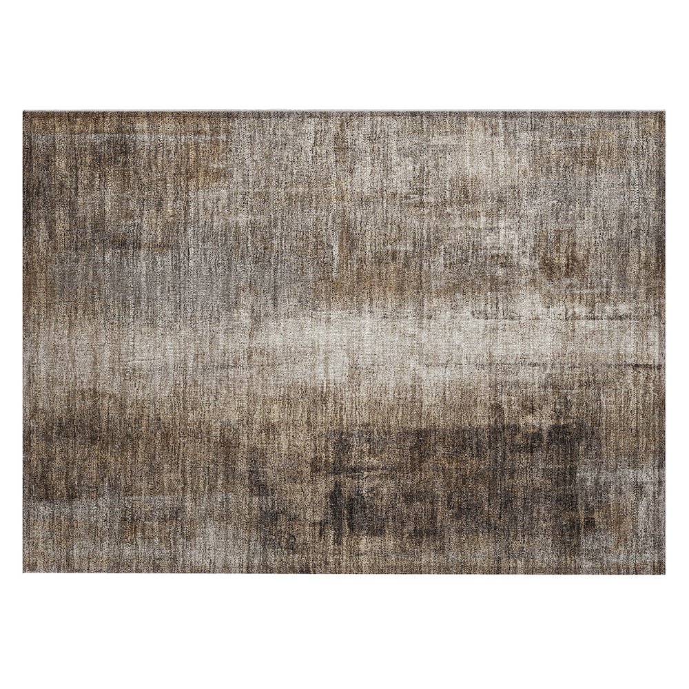 Machine Washable Indoor/Outdoor Chantille Brown 1'8" x 2'6" Rug. Picture 1