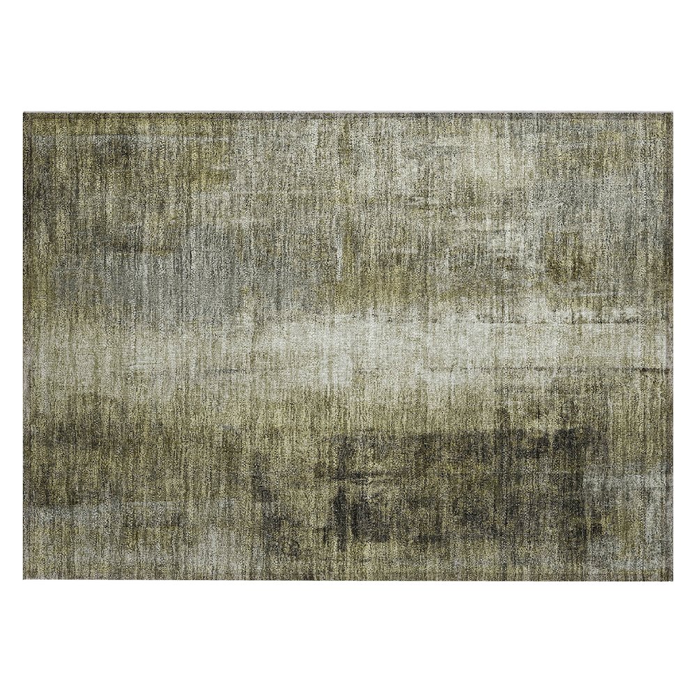 Machine Washable Indoor/Outdoor Chantille Olive 1'8" x 2'6" Rug. Picture 1