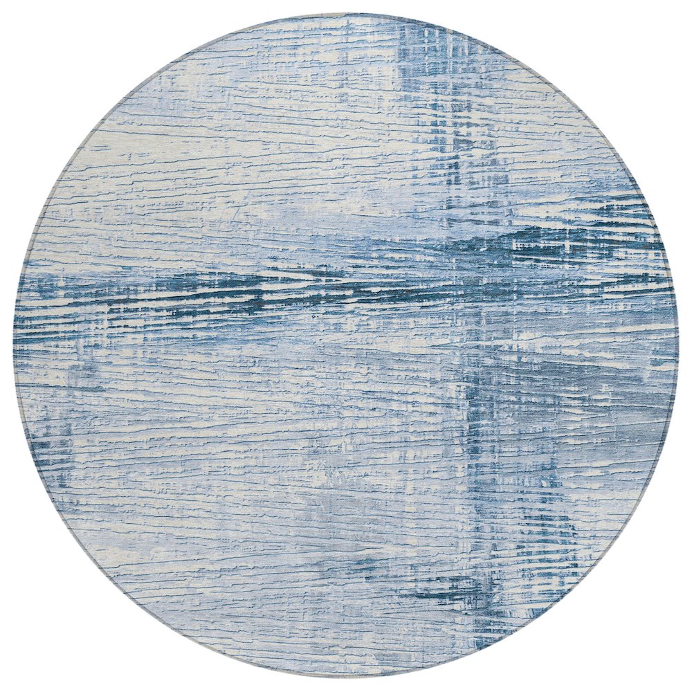 Machine Washable Indoor/Outdoor Chantille Sky 8' x 8' Round Rug. Picture 1