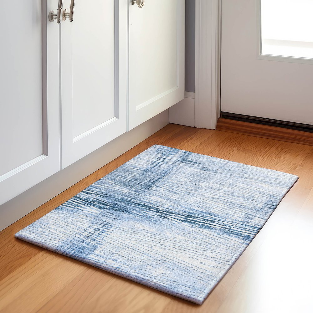 Machine Washable Indoor/Outdoor Chantille Sky 1'8" x 2'6" Rug. Picture 5