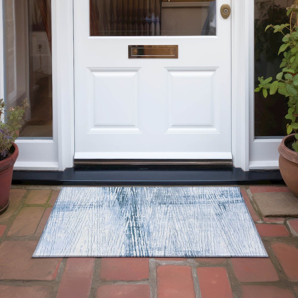 Machine Washable Indoor/Outdoor Chantille Sky 1'8" x 2'6" Rug. Picture 6