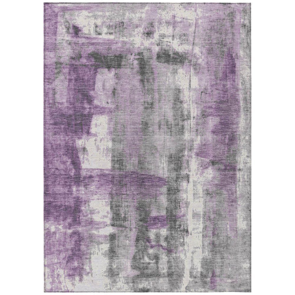 Machine Washable Indoor/Outdoor Chantille Purple 2'6" x 3'10" Rug. Picture 1