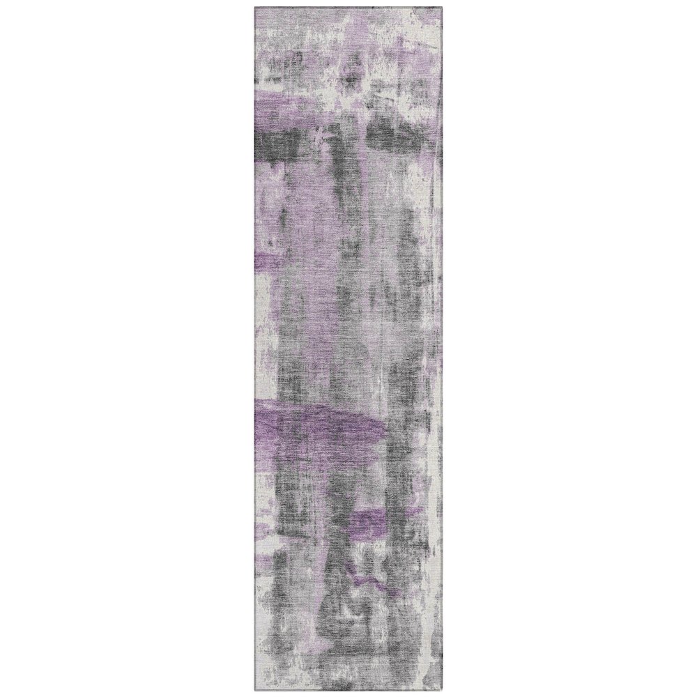 Machine Washable Indoor/Outdoor Chantille Purple 2'3" x 7'6" Runner Rug. Picture 1