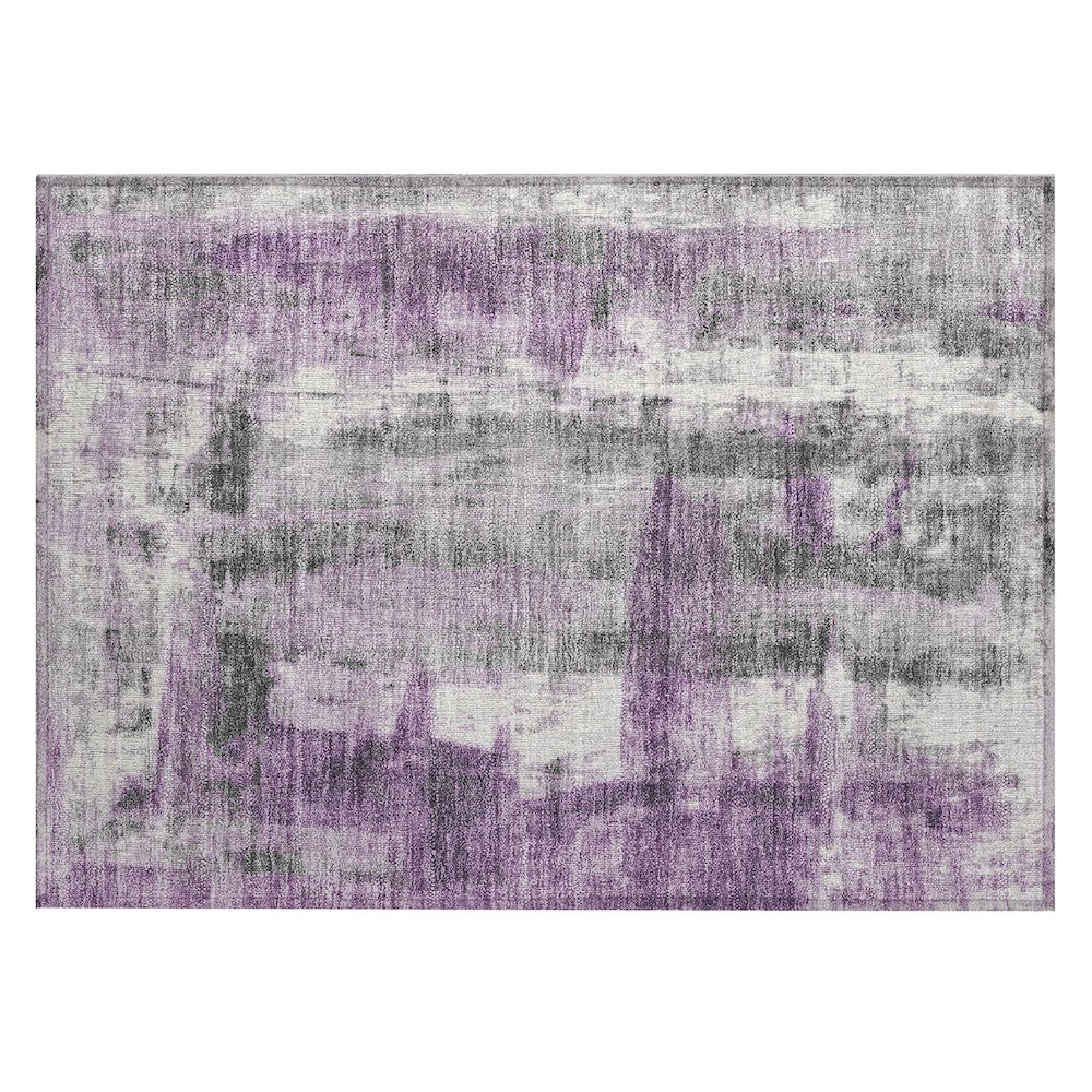 Machine Washable Indoor/Outdoor Chantille Purple 1'8" x 2'6" Rug. Picture 1