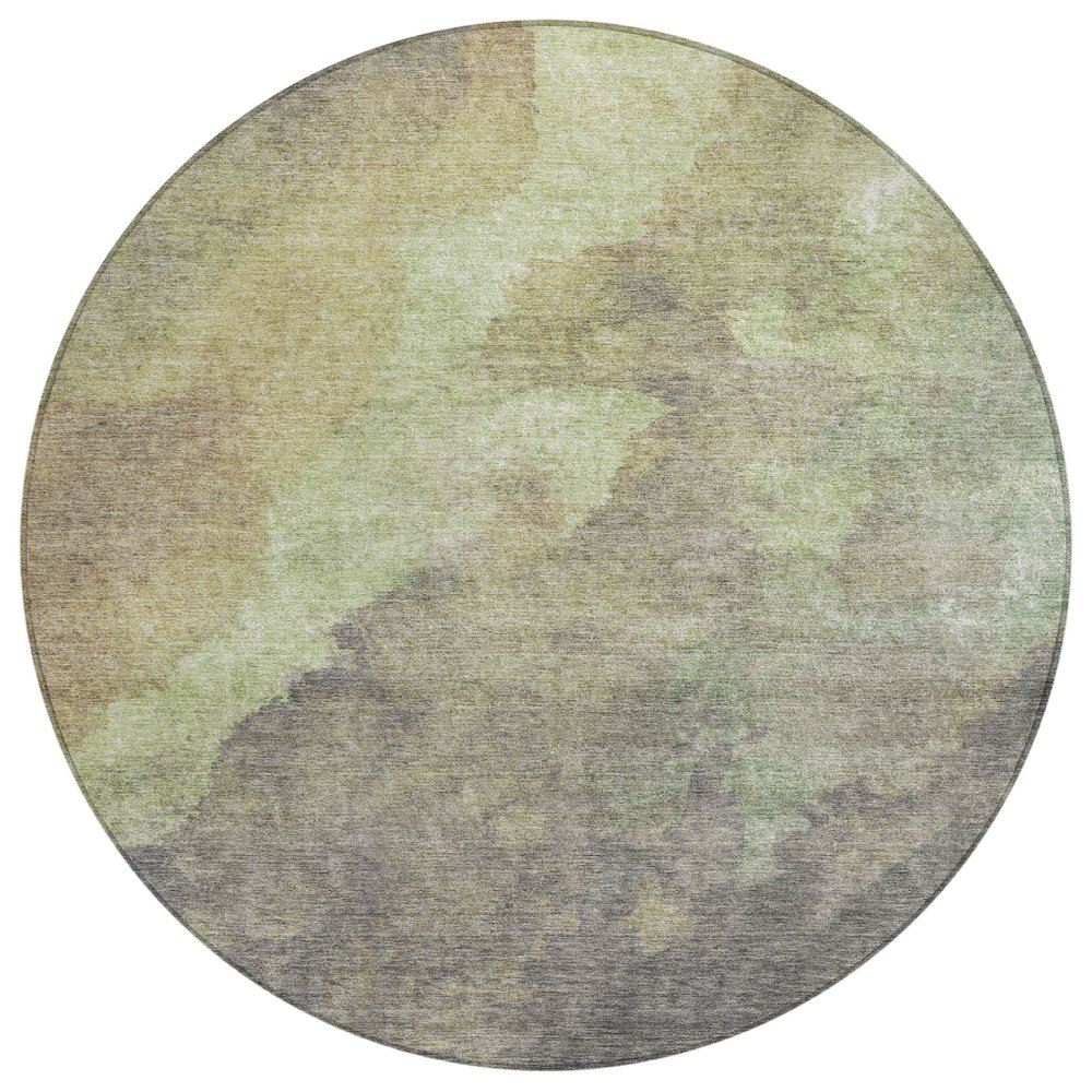 Machine Washable Indoor/Outdoor Chantille Aloe 8' x 8' Round Rug. Picture 1