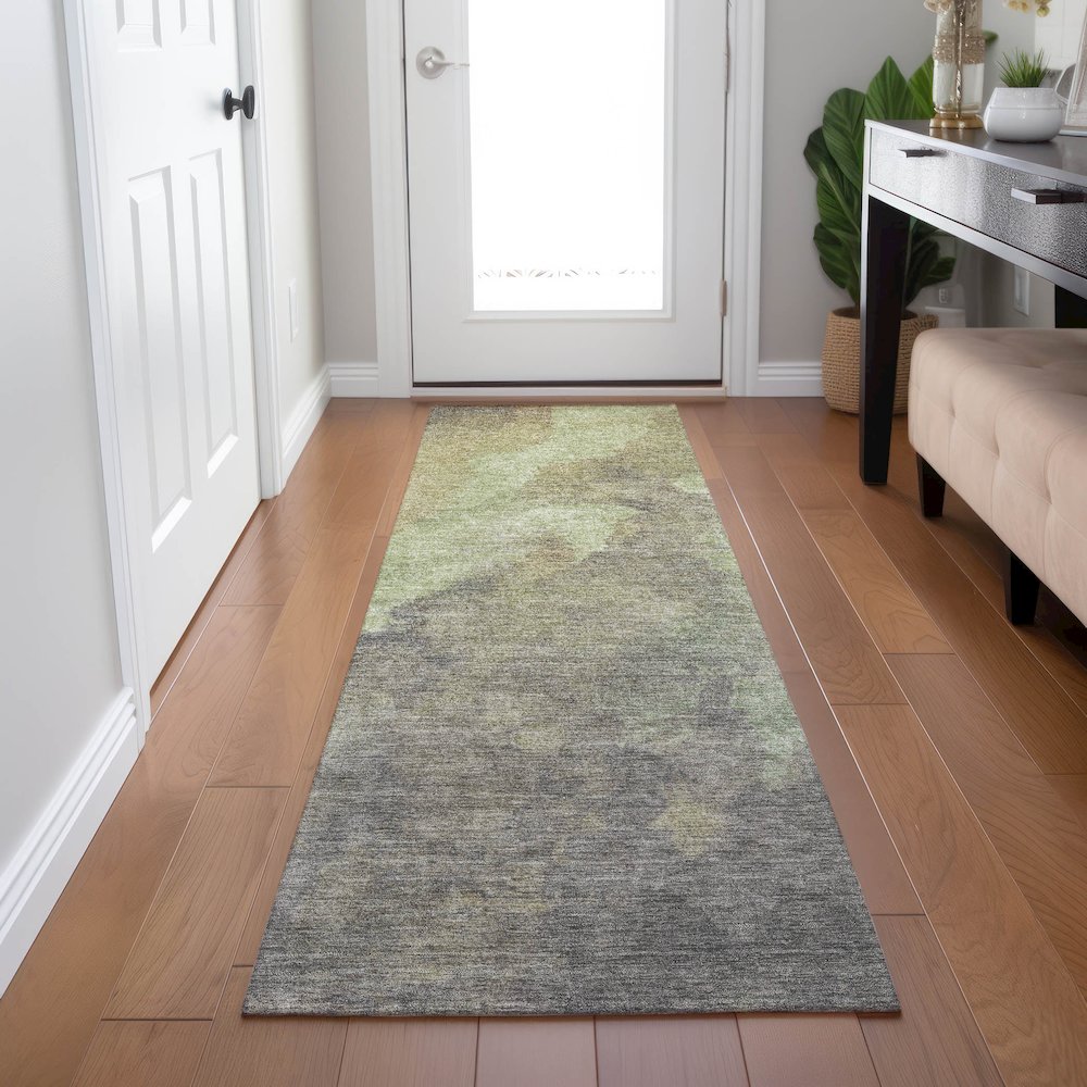Machine Washable Indoor/Outdoor Chantille Aloe 2'3" x 7'6" Runner Rug. Picture 5