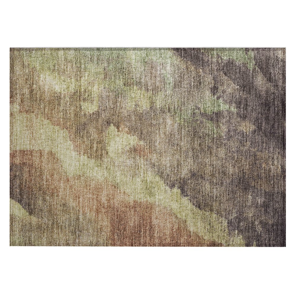 Machine Washable Indoor/Outdoor Chantille Mocha 1'8" x 2'6" Rug. Picture 1