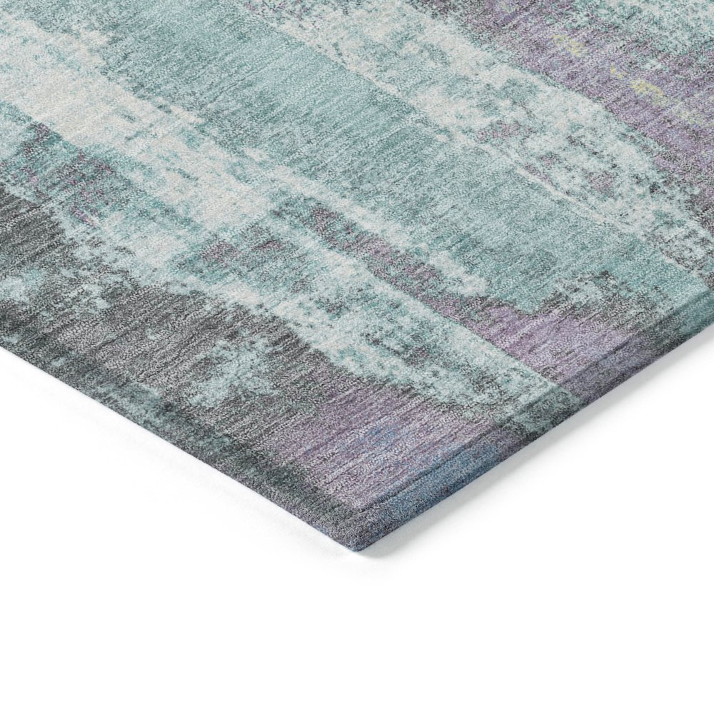 Machine Washable Indoor/Outdoor Chantille Teal 1'8" x 2'6" Rug. Picture 3