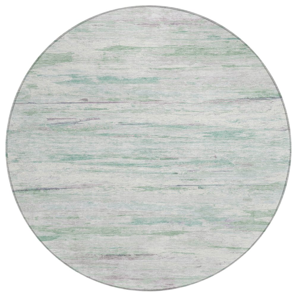Machine Washable Indoor/Outdoor Chantille Aloe 8' x 8' Round Rug. Picture 1