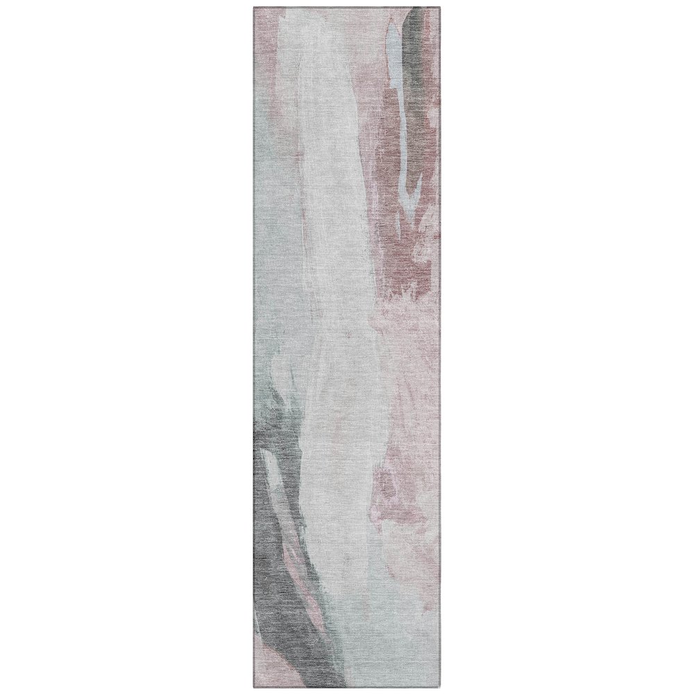Machine Washable Indoor/Outdoor Chantille Blush 2'3" x 7'6" Runner Rug. Picture 1