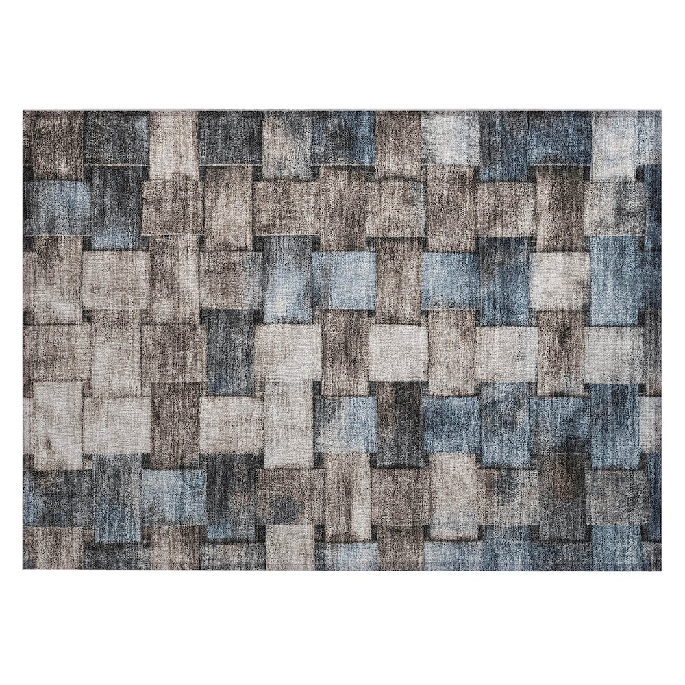 Machine Washable Indoor/Outdoor Chantille Taupe 1'8" x 2'6" Rug. Picture 1