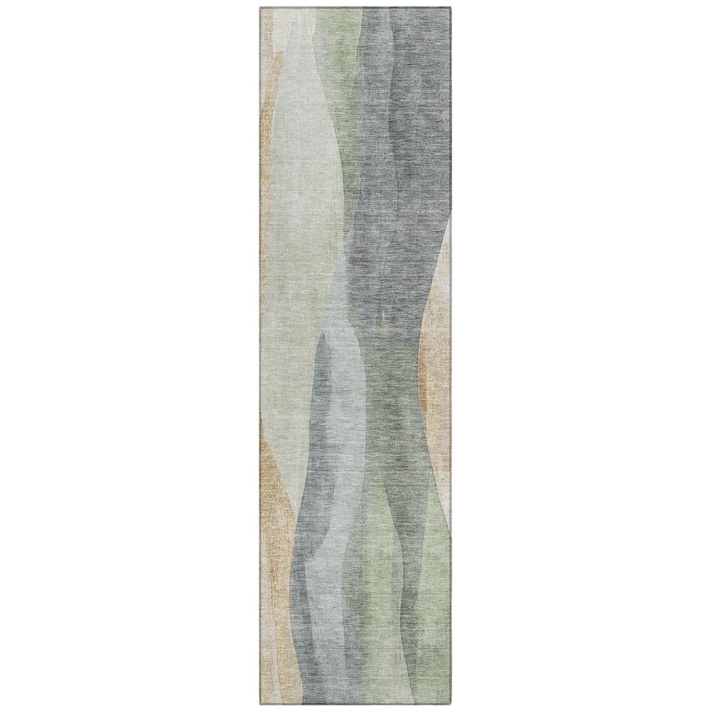 Machine Washable Indoor/Outdoor Chantille Aloe 2'3" x 7'6" Runner Rug. Picture 1